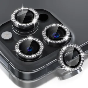 محافظ لنز دوربین ال کا جی مدل نگین دار مناسب برای گوشی موبایل اپل iPhone 14 Pro