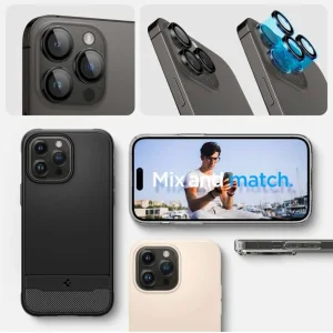 محافظ لنز دوربین راینو مدل‌ رینگی فلزی مناسب برای گوشی موبایل اپل IPhone 15 Pro/ 15 Pro Max