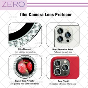 محافظ لنز دوربین زیرو مدل Ring Diamond مناسب برای گوشی موبایل اپل Iphone 13 Pro / 13 Pro max