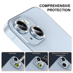 محافظ لنز دوربین فلزی ام‌گلس مدل RNG Diamond MG مناسب برای گوشی موبایل اپل iPhone 15