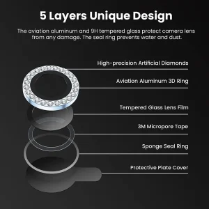 محافظ لنز دوربین ام‌گلس مدل Ring Diamond MG مناسب برای گوشی موبایل سامسونگ Galaxy S24 Fe