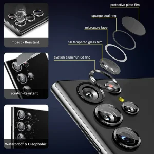 محافظ لنز دوربین راینو مدل LNZ-3D-HD مناسب برای گوشی موبایل سامسونگ Galaxy S23 Ultra