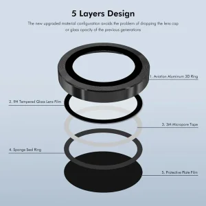 محافظ لنز دوربین رینگی ام‌گلس مدل Ring Protector مناسب برای گوشی موبایل شیائومی Poco F6 Pro
