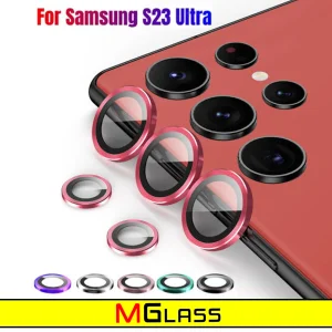 محافظ لنز دوربین ام‌گلس مدل Ring Metal مناسب برای گوشی موبایل سامسونگ Galaxy S23 Ultra