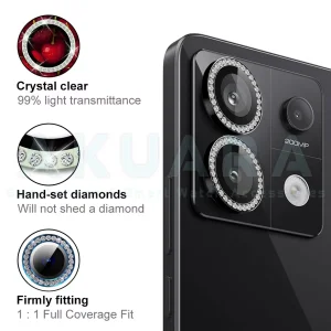 محافظ لنز دوربین رینگی آکوآرا مدل Ring Diamond STL مناسب برای گوشی موبایل شیائومی Redmi Note 13 Pro 5G