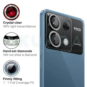 محافظ لنز دوربین رینگی آکوآرا مدل Ring Diamond STL مناسب برای گوشی موبایل شیائومی Poco X6