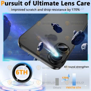 محافظ لنز دوربین آلتیمیت شیلد مدل Ring Metal UL مناسب برای گوشی موبایل اپل iPhone 16 / 16 Plus