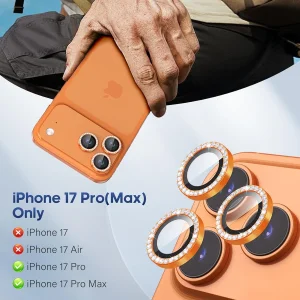 محافظ لنز دوربین فلزی ام‌گلس مدل RNG Diamond MG مناسب برای گوشی موبایل اپل iPhone 17 Pro Max