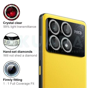 محافظ لنز دوربین آکوآرا مدل Ring Diamond STL مناسب برای گوشی موبایل شیائومی Poco X6 Pro