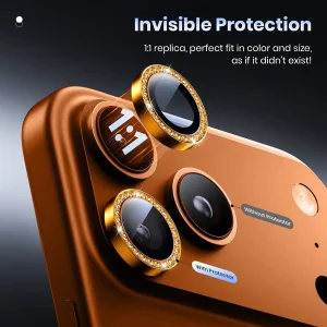 محافظ لنز دوربین فلزی ام‌گلس مدل RNG Diamond MG مناسب برای گوشی موبایل اپل iPhone 17 Pro