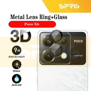 محافظ لنز دوربین اسپریگ مدل Ring Metal مناسب برای گوشی موبایل شیائومی Poco X6