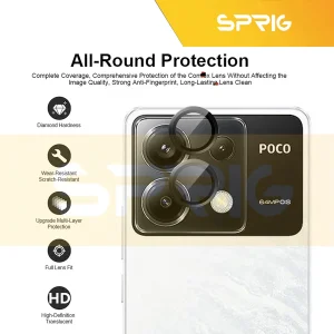 محافظ لنز دوربین اسپریگ مدل Ring Metal مناسب برای گوشی موبایل شیائومی Poco X6