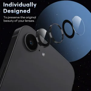 محافظ لنز دوربین شیشه‌ای آکوآرا مدل RNG مناسب برای گوشی موبایل iPhone 16e