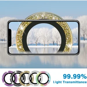 محافظ لنز دوربین بادیگارد مدل رینگی نگین ریز مناسب برای گوشی موبایل اپل iPhone 15 Pro / 15 Pro Max