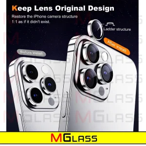 محافظ لنز دوربین ام‌گلس مدل Ring-Metal-MG مناسب برای گوشی موبایل اپل Iphone 15 Pro