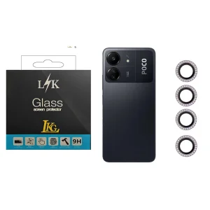 محافظ لنز دوربین ال کا جی مدل نگین دار مناسب برای گوشی موبایل شیائومی Redmi 13C / پوکو C65 / پوکو M6 Pro / Redmi Note 13 Pro