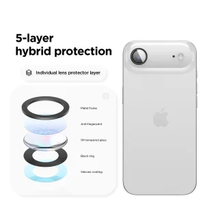 محافظ لنز دوربین شیشه‌ای بادیگارد مدل رینگی مناسب برای گوشی موبایل اپل iPhone 17 Air