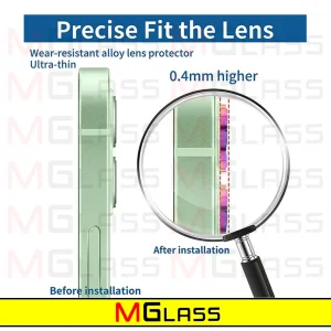محافظ لنز دوربین ام‌گلس مدل Ring Metal Diamond مناسب برای گوشی موبایل اپل Iphone 14 Pro / 14 Pro max