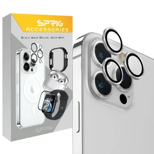 محافظ لنز دوربین اسپریگ مدل Ring Metal مناسب برای گوشی موبایل اپل Iphone 15 Pro