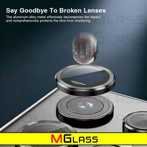 محافظ لنز دوربین ام‌گلس مدل Ring-Metal-MG مناسب برای گوشی موبایل سامسونگ Galaxy S24 Ultra