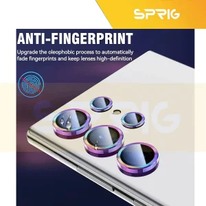 محافظ لنز دوربین اسپریگ مدل Colorful Ring مناسب برای گوشی موبایل سامسونگ Galaxy S23 Ultra
