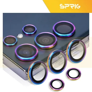 محافظ لنز دوربین اسپریگ مدل Colorful Ring مناسب برای گوشی موبایل سامسونگ Galaxy S23 Ultra