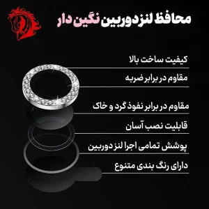محافظ لنز دوربین هورس مدل DIAMONDLH مناسب برای گوشی موبایل اپل iPhone 14 Pro