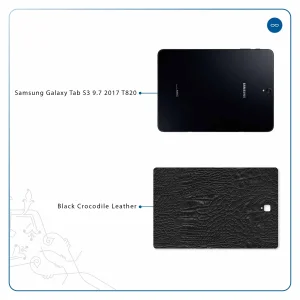 برچسب پوششی ماهوت مدل Black-Crocodile-Leather مناسب برای تبلت سامسونگ Galaxy Tab S3 9.7 2017 T820