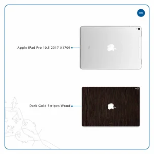 برچسب پوششی ماهوت مدل Dark-Gold-Stripes-Wood مناسب برای تبلت اپل iPad Pro 10.5 2017 A1709
