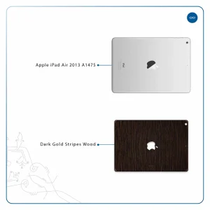 برچسب پوششی ماهوت مدل Dark-Gold-Stripes-Wood مناسب برای تبلت اپل iPad Air 2013 A1475