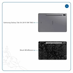 برچسب پوششی ماهوت مدل Black-Wildflower مناسب برای تبلت سامسونگ Galaxy Tab S6 2019 SM-T865