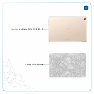 برچسب پوششی ماهوت مدل Silver-Wildflower مناسب برای تبلت هوآوی Mediapad M6 10.8 2019