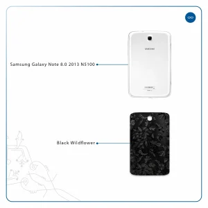برچسب پوششی ماهوت مدل Black-Wildflower مناسب برای تبلت سامسونگ Galaxy Note 8.0 2013 N5100