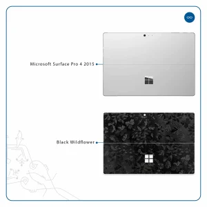 برچسب پوششی ماهوت مدل Black-Wildflower مناسب برای تبلت مایکروسافت Surface Pro 4 2015