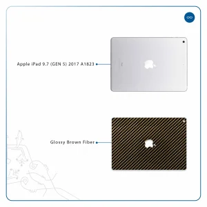 برچسب پوششی ماهوت مدل Glossy-Brown-Fiber مناسب برای تبلت اپل iPad 9.7 (GEN 5) 2017 A1823