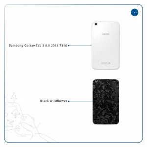 برچسب پوششی ماهوت مدل Black-Wildflower مناسب برای تبلت سامسونگ Galaxy Tab 3 8.0 2013 T310