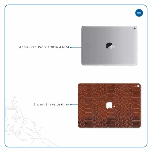برچسب پوششی ماهوت مدل Brown-Snake-Leather مناسب برای تبلت اپل iPad Pro 9.7 2016 A1674