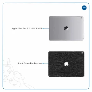 برچسب پوششی ماهوت مدل Black-Crocodile-Leather مناسب برای تبلت اپل iPad Pro 9.7 2016 A1673