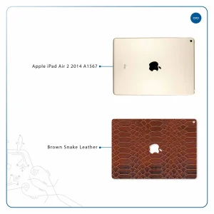 برچسب پوششی ماهوت مدل Brown-Snake-Leather مناسب برای تبلت اپل iPad Air 2 2014 A1567