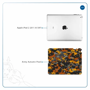 برچسب پوششی ماهوت مدل Army-Autumn-pixel مناسب برای تبلت اپل iPad 2 2011 A1397