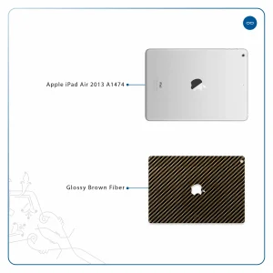 برچسب پوششی ماهوت مدل Glossy-Brown-Fiber مناسب برای تبلت اپل iPad Air 2013 A1474