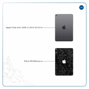 برچسب پوششی ماهوت مدل Black-Wildflower مناسب برای تبلت اپل iPad mini (GEN 5) 2019 A2133