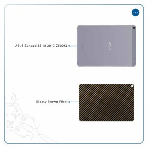 برچسب پوششی ماهوت مدل Glossy-Brown-Fiber مناسب برای تبلت ایسوس Zenpad 3S 10 2017 Z500KL