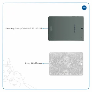 برچسب پوششی ماهوت مدل Silver-Wildflower مناسب برای تبلت سامسونگ Galaxy Tab A 9.7 2015 T555