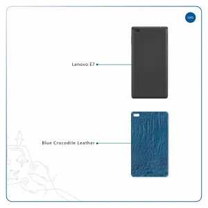 برچسب پوششی ماهوت مدل Blue-Crocodile-Leather مناسب برای تبلت لنوو E7