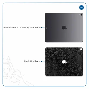 برچسب پوششی ماهوت مدل Black-Wildflower مناسب برای تبلت اپل iPad Pro 12.9 (GEN 3) 2018 A1876