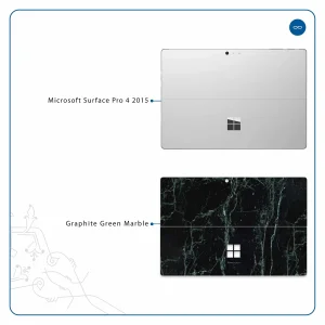 برچسب پوششی ماهوت مدل Graphite-Green-Marble مناسب برای تبلت مایکروسافت Surface Pro 4 2015