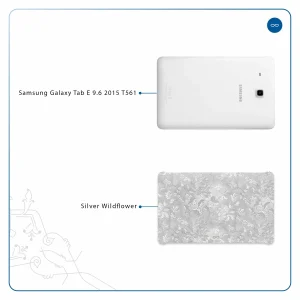 برچسب پوششی ماهوت مدل Silver-Wildflower مناسب برای تبلت سامسونگ Galaxy Tab E 9.6 2015 T561