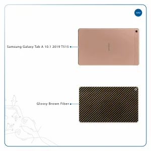 برچسب پوششی ماهوت مدل Glossy-Brown-Fiber مناسب برای تبلت سامسونگ Galaxy Tab A 10.1 2019 T515