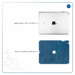 برچسب پوششی ماهوت مدل Blue-Crocodile-Leather مناسب برای تبلت اپل iPad 2 2011 A1395